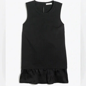 J. Crew Black Ruffle Hem Tank Top Sleeveless Blouse Peplum Size XXS - EUC